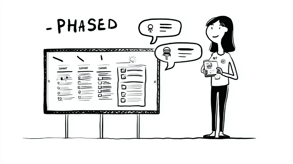 Customer Operations: Developing a Phased Plan to Integrate AI-Powered Chatbot workout