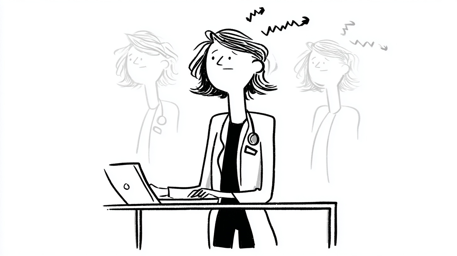 Tired brain character