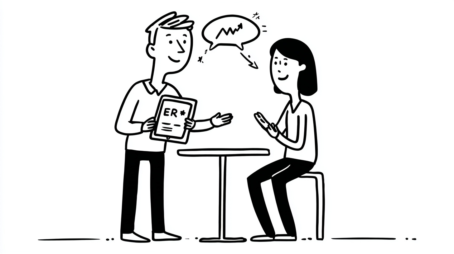 Two brain characters sharing experiences